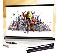 OPOLDBDMAC Schermo Proiezione Retrattile Manuale HD Schermo di Proiezione 20" 30" 40" 50" Schermo per Proiettore da Tavolo per Home Cinema/Ufficio/Scuola(20inch-4:3)