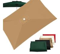 OPOLDBDMAC Telo di Ricambio per Ombrellone Rettangolare 3x3m 2x3m 2x2m Copertura Parasole di Ricambio 8/6/4 Stecche，Tettoia per Piscina Spiaggia E Tavolo(Khaki,2x3m/6.5x9.8ft)