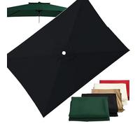 OPOLDBDMAC Telo di Ricambio per Ombrellone Rettangolare 3x3m 2x3m 2x2m Copertura Parasole di Ricambio 8/6/4 Stecche，Tettoia per Piscina Spiaggia E Tavolo(Black,2x3m/6.5x9.8ft)