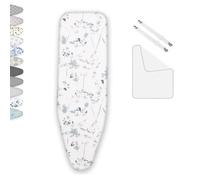 OPOLDBDMAC Tessuti Copriasse Telo Copri ASSE da Stiro Mollettone 90x30 100x34 110x35 120x40cm Foderina da Stiro Coulisse Copri ASSE da Stiro Strisce Bianche(White,110x35cm/43x14in)