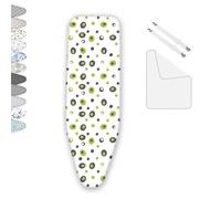 OPOLDBDMAC Tessuti Copriasse Telo Copri ASSE da Stiro Mollettone 90x30 100x34 110x35 120x40cm Foderina da Stiro Coulisse Copri ASSE da Stiro Strisce Bianche(Polka Dots,92x33cm/36x13in)