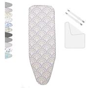 OPOLDBDMAC Tessuti Copriasse Telo Copri ASSE da Stiro Mollettone 90x30 100x34 110x35 120x40cm Foderina da Stiro Coulisse Copri ASSE da Stiro Strisce Bianche(Multi-Colored,110x35cm/43x14in)