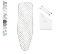 OPOLDBDMAC Tessuti Copriasse Telo Copri ASSE da Stiro Mollettone 90x30 100x34 110x35 120x40cm Foderina da Stiro Coulisse Copri ASSE da Stiro Strisce Bianche(Stripe,92x33cm/36x13in)