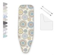 OPOLDBDMAC Tessuti Copriasse Telo Copri ASSE da Stiro Mollettone 90x30 100x34 110x35 120x40cm Foderina da Stiro Coulisse Copri ASSE da Stiro Strisce Bianche(Natural,110x35cm/43x14in)