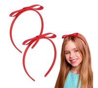 Opopark 2 fasce per capelli con fiocco rosso, vintage, accessori per capelli per donne e ragazze, accessori per capelli regalo per bambini, servizio cosplay (rosso)