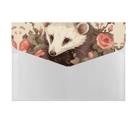 Opossum and Roses - Cartella portadocumenti portatile a fisarmonica, con 6 tasche, per ricevute e documenti di banconote, cartella organizer per carta estetica per casa e ufficio