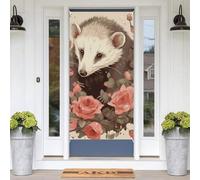 Opossum and Roses - Coperture decorative per porte stagionali, 180 x 89 cm, striscione per portico, sfondo fotografico, decorazioni per porta d'ingresso, giardino, cortile, patio, festa di compleanno