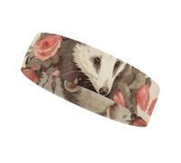 Opossum and Roses - Fascia per allenamento per uomini e donne, traspirante, per tennis, basket, corsa, palestra, sport all'aria aperta
