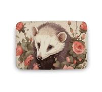 Opossum and Roses - Tappetino antiscivolo e assorbente, resistente allo sporco, per cucina, ingresso, resistente, lavabile, per decorare la casa, 50 x 80 cm
