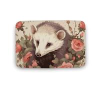 Opossum and Roses - Tappetino antiscivolo e assorbente, resistente allo sporco, per cucina, ingresso, resistente, lavabile, per decorare la casa, 40 x 60 cm