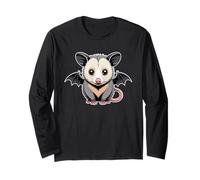 Opossum Bat Halloween Vintage Spooky Moon Pumpkins Maglia a Manica