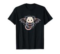 Opossum Bat Halloween Vintage Spooky Moon Pumpkins Maglietta