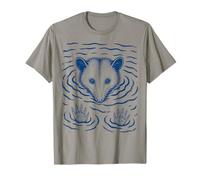 Opossum Bath Water Swimming Ripples Cute Possum Face Maglietta