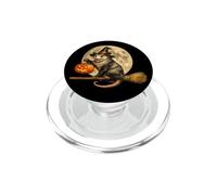 Opossum Cappello da strega Jack O Lanterna Zucca Luna Scopa PopSockets PopGrip per MagSafe