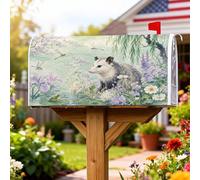 Opossum - Coperture magnetiche per cassetta delle lettere, con libellula e anfibi, colore verde primavera, decorazione da giardino, 53 x 64 cm