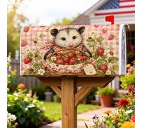 Opossum - Coperture magnetiche per cassetta postale, estive, rustiche, per cestino delle fragole, decorazione estiva color pesca, per decorare la casa e il giardino, 53 x 64 cm