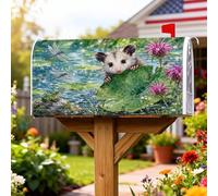 Opossum - Coperture magnetiche per cassette postali, motivo gigli fantasiosi, libellula, verde estivo, decorazione da giardino, 45,7 x 53,3 cm