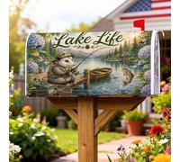 Opossum - Coperture magnetiche per cassette postali, protezione per cassetta postale rustica naturale, lago, verde, decorazione per casa, giardino, 53 x 64 cm