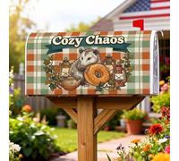 Opossum, Coperture magnetiche per cassette postali, rustiche, a forma di ciambella, colore arancione, per decorazioni esterne, 45 x 53 cm