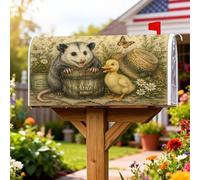 Opossum - Coperture magnetiche per cassette postali, rustiche, con anatra, farfalla, verde primavera, protezione per la decorazione del cortile anteriore, 53 x 64 cm