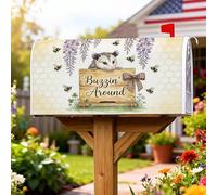 Opossum - Coperture magnetiche per cassette postali, rustiche e fantasiose api, glicine, verde primavera, protezione per la decorazione del cortile, 53 x 64 cm