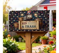 Opossum - Coperture magnetiche per cassette postali, stile rustico, con stelle, per il 4 luglio, per decorazione del prato, 53 x 64 cm
