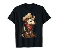 Opossum Cowboy Vintage Rodeo Cowgirl Paese Occidentale Possum Maglietta