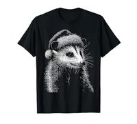 Opossum di Natale e Cappello di Babbo Natale Foresta Animale Festive Opossum Maglietta