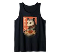 Opossum Eating Pasta Noodles Kawaii Anime Carino Retro Possum Canotta