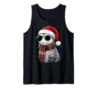 Opossum Possum Cappello di Babbo Natale Plaid Sciarpa Occhiali da Sole Sfumature Amante Canotta