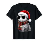 Opossum Possum Cappello di Babbo Natale Plaid Sciarpa Occhiali da Sole Sfumature Amante Maglietta