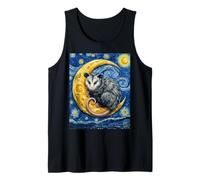 Opossum su Una Mezzaluna Van Gogh Notte Stellata Style Art Canotta
