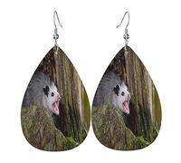 Opossum Urlante Su Un Albero Donna Orecchini Ecopelle Orecchino Goccia Pendenti
