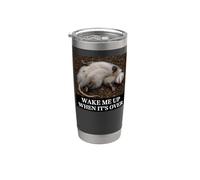 Opossum Wake Me Up When It's Over Sarcastico annoiato Slacker Bicchiere termico in acciaio inox doppia parete