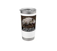 Opossum Wake Me Up When It's Over Sarcastico annoiato Slacker Bicchiere termico in acciaio inox doppia parete