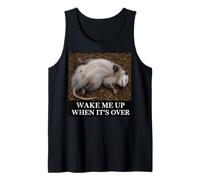 Opossum Wake Me Up When It's Over Sarcastico annoiato Slacker Canotta