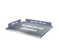 Oppaha - Spianatoia da Cucina in Acciaio Inox - Piano da Lavoro Professionale Large per Impastare - Superficie in AISI 304 - Tappetino Antiscivolo Incluso - 56x60 cm