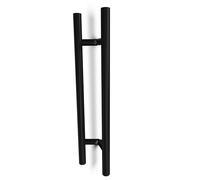 Oppali Nero Acciaio Inossidabile 304 Materiale di alta qualità Maniglia per Porta Entrata | Inclinato di un angolo di 45° | Rotondo T-Bar | 80cm Lunghezza totale