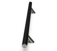 Oppali Nero-Spazzolato Acciaio Inossidabile 304 Materiale di alta qualità Maniglia per Porta Entrata | Inclinato di un angolo di 45° | Rotondo T-Bar | 50cm Lunghezza totale