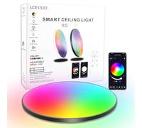 OPPEARL Plafoniera LED rotonda piatta dimmerabile da 24 W con telecomando, RGB controllabile tramite app, 2700 K-6500 K, lampada da soffitto intelligente a LED per camera dei bambini, ufficio