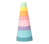 OPPI - STAK - Gioco educativo in silicone - Giocattolo impilabile - Giocattolo 1° età - A partire dai 12 mesi - Gioco di costruzione - Ideale gioco d'acqua o gioco da bagno - con libretto di