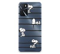 Oppo A16 - A16s - A54s ufficiale Snoopy Peanuts Snoopy a righe, trasparente per proteggere il vostro smartphone Cover Oppo in silicone morbido con licenza ufficiale Snoopy