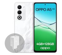 OPPO A5 4G 4GB RAM + 128GB ROM, smartphone sbloccato con IA, display da 6,67" a 90 Hz, fotocamera AF da 50 MP, batteria da 6000 mAh, IP65, Mist White (include caricabatterie SUPERVOOC da 45 W)