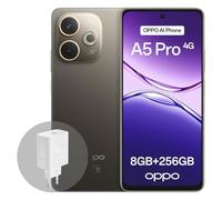 OPPO A5 Pro 4G 8 GB RAM + 256 GB ROM, smartphone sbloccato con IA, display da 6,67" a 90 Hz, fotocamera AF da 50 MP, batteria da 5800 mAh, IP69, Black Brown (include caricabatterie SUPERVOOC da 45 W)