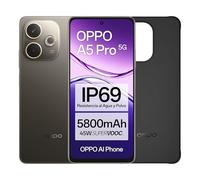 OPPO A5 Pro 5G Smartphone, Foto AI 50MP, Frontale 8MP, Display 6.67” 120HZ LCD HD+, 5800mAh, RAM 8(Esp4GB/6GB/8GB)+ROM 256GB (esp1TB), IP69, [Versione Italia], Black Brown