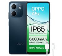 OPPO A5x Smartphone sbloccato con IA, 4 GB RAM + 128 GB, schermo 6,67" 90 Hz, fotocamera 32 MP, batteria 6000, ricarica rapida 45 W, versione spagnola, blu