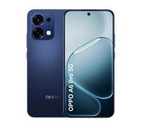 OPPO A6 Pro 5G Smartphone, Batteria 6500mAh, Ricarica Flash SUPERVOOC 80W, Display AMOLED 6,57" 120Hz, 8+256GB, Dimensity 6300, SuperCool VC, Fotocamera AI 50MP+2MP, IP69, Dual SIM, Blu