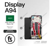 OPPO DISPLAY A94 5G /A95 5G /RENO 5Z CPH2211 ORIGINALE SERVICE FRAME NERO TOUCH