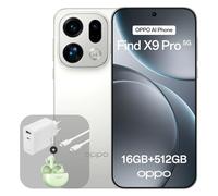 OPPO Find X9 Pro 5G 16+512GB, Smartphone sbloccato AI, Display ProXDR 6,78" 120Hz, Fotocamera Hasselblad da 200 MP, 4K Motion, 7500 mAh, IP69, Silk White (Con carica 80W SUPERVOOC e Enco Air4)