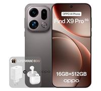 OPPO Find X9 Pro 5G 16+512GB, Smartphone sbloccato AI, Display ProXDR 6,78" 120Hz, Fotocamera Hasselblad da 200 MP, 4K Motion, 7500 mAh, IP69, Titanium Charcoal (Con carica 80W SUPERVOOC e Enco Buds3)